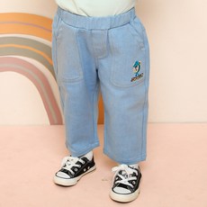 milk mile 童款綁繩帽小熊刺繡休閒寬鬆牛仔褲