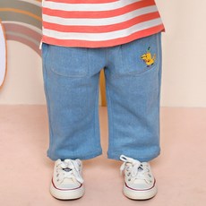 milk mile 兒童蘋果恐龍口袋牛仔褲