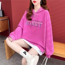 MeiChel 女款字母開叉連帽長袖T恤