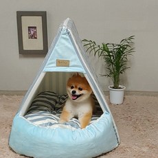 Dugipet 寵物舒適超細纖維三角屋, 條紋天藍色, 1個