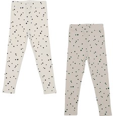 레인보우키즈 아동용 달마시안 골지 레깅스 2종 세트