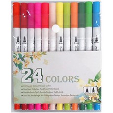 Thezonet彩色畫筆套裝白色24色, 1套, 混合顏色