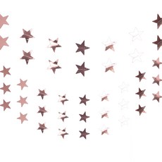 PARTYSHOW 星星掛旗組 大2p + 小3p, 玫瑰金, 1套