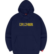 디몽스 남녀공용 옐로라인폰트 후드티 MIA_0078