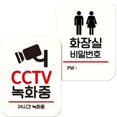 Mungkiwoldeu NQ2 標示牌 告示牌 迷你招牌 白色 046 兩件組, CCTV錄影中, 廁所密碼, 1套