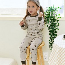 Maykids 童款閃耀星星印花20支棉長袖家居服套裝