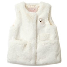 Perimitz 素色絨毛別針裝飾背心 P2241V065