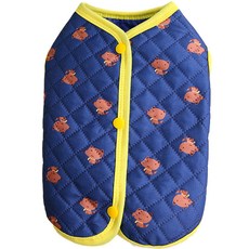 Blank Dog 浣熊印花鋪棉背心, 海軍藍