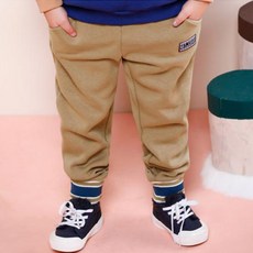 JELISPOON 童款Popping刺繡素色刷毛哈倫褲