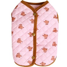 Blank Dog 浣熊印花鋪棉背心, 粉紅色