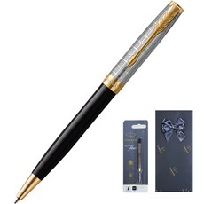 PARKER 派克 Sonnet 頂級金屬 GT 原子筆 + 筆芯禮盒組, 1套, 黑色
