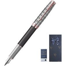 PARKER 十四行詩高級金屬PGT鋼筆 +墨盒禮品套件, F, 藍色