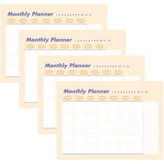 톡톡팬시 먼슬리플래너 패드 4p, 애프리콧, 1세트