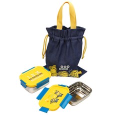 Lil Pang Minions Cargo Sten 兩層午餐盒牛仔布袋套裝, 1套, 混合顏色