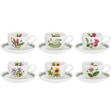 PORTmeIRION 波特玫琳恩 異國情調的植物園T型咖啡杯6-會員套裝, 1套, 混合顏色