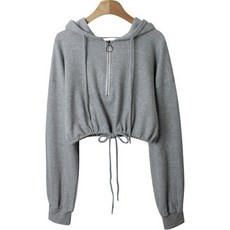 Sugarfun 女款 Avea 抽繩半拉鍊短版連帽T恤