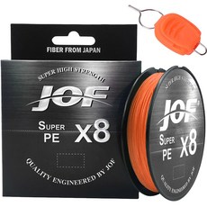 JOF PE 8股編織釣魚線 2號 + 線擋套組, 1個, 橘色(釣魚線), 隨機出貨(線擋)