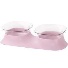 꾸미까 반려동물 파스텔 식기 2구, 1개, 핑크