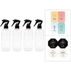 World Clean 透明迷你鎖霧化器 4p + 豪華貼紙 2 件套, 1套, 黑色（霧化器）