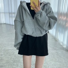 메이첼 캐주얼 기모 무지 루즈핏 긴팔 후드 가디건 01469