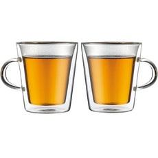 보덤 쿠팡수입 캔틴 더블월 글라스 머그 0.2L, 혼합색상, 2개