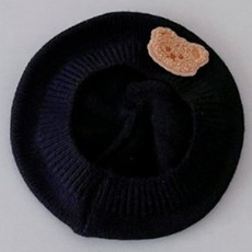 Dolphin whale 素色小熊刺繡貝雷帽