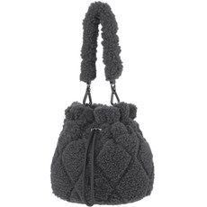 Heal Creek H242 搖粒絨絎縫水桶包, 炭灰色