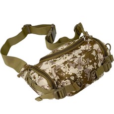 Aloharian戶外露營登山多功能軍人口袋包, 04卡其色迷彩