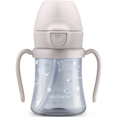 GROSMIMI 海洋歷險PPSU吸管杯, 奶油米色, 200ml, 1個