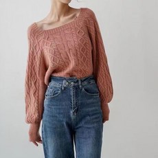 PAPERMENTS 方領麻花針織毛衣