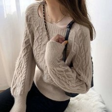 PAPERMENTS 方領麻花針織毛衣