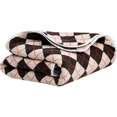 Franc on de 格紋海灘巾 70 x 140 cm, 1個, 深棕色