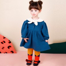 mollimelli 童款翻領刷毛拉絨連身裙