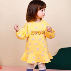 mollimelli 孩童圓點圖案長袖連身裙