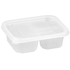 스완 도시락 일회용 반찬 용기 사각 반죽 3칸 원색 300ml, 1개입, 200개