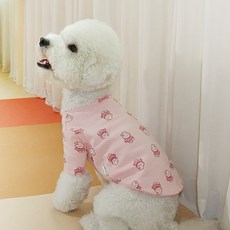 odd pet 狗狗 ODDSTUDIO Cheese Bebe 短袖居家服, 粉紅兔子