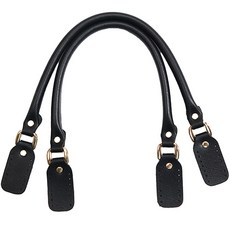 byhands 手提袋皮革手柄帶, 2個, 黑色