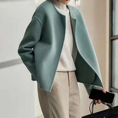 페이퍼먼츠 여성용 라운드넥 루즈핏 숄더 드랍 컬러 긴팔 자켓 02860