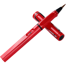 初學者攜帶式書法毛筆 紅色, 字跡長度14cm, 1個