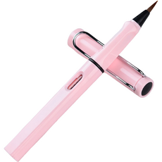 初學者攜帶式書法毛筆 光澤粉紅色, 字跡長度14cm, 1個