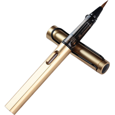 初學者攜帶式書法毛筆 透明 金色, 字跡長度14cm, 1個