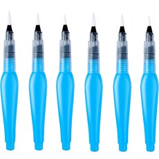 柔軟水彩筆 07 筆尖 藍色 6件組, 150mm, 1套