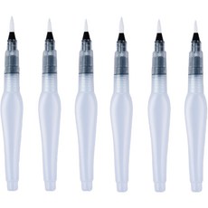 柔軟水彩筆 09 橢圓形 白色 6件組, 150mm, 1套