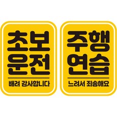 JEJEDECO 新手駕駛汽車可拆卸磁鐵高亮度反光貼紙 方形直式 L110 2件組, LC002 + LC047, 1套