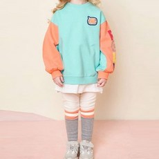 JELISPOON 女童款假兩件拼色長袖上衣長褲套裝