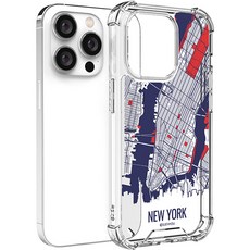 JUST4YOU 트래블 맵 투명 강화 휴대폰 케이스