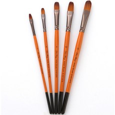 達薩巴巴 紅桿油畫筆 5支組 雪峰, 5種, 1套