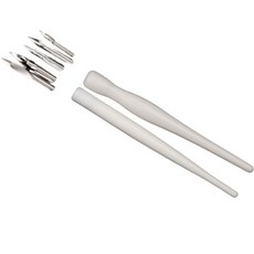 Dasababa 漫畫白色筆桿 2入 + 筆尖 5入 套組, 1套