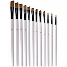 XINBOWEN 斜頭水彩油畫筆 12件組, 1套, 12種