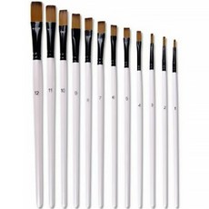 XINBOWEN 平頭水彩油畫筆 12件組, 1套, 12種